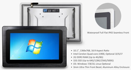 NXT101F 10,1palcový průmyslový Windows tablet, barebone