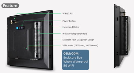 NXT101F 10,1palcový průmyslový Windows tablet, barebone