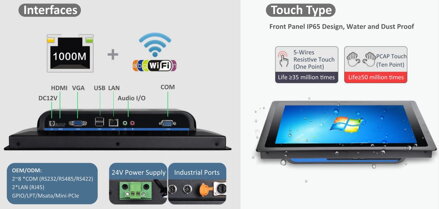 NXT101F 10,1palcový průmyslový Windows tablet, barebone