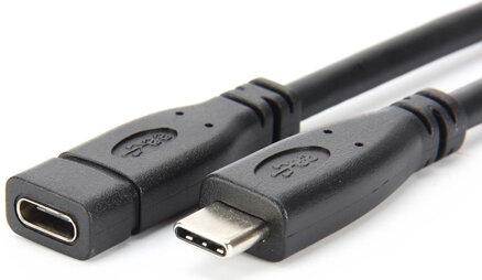 Kabel USB Type-C/male - USB Type-C/female, 2m, černý