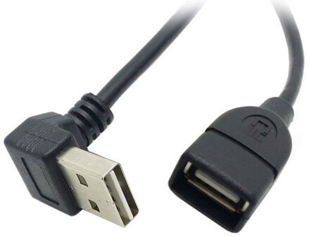 U2-284 USB USB 2.0 prodlužovací kabel 1m typ A-A zahnutý NADOLŮ