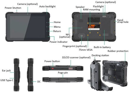 N111 PRO: 4GB RAM+64GB SSD průmyslový tablet