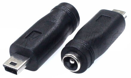 Mini-USB B do DC 5.5x2.1mm adaptér konektor redukce