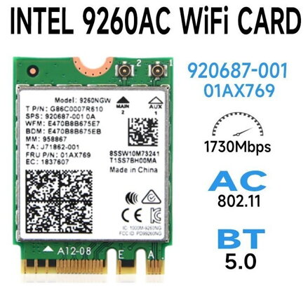 Intel 9260NGW WiFi 5 mini M.2 karta 9260