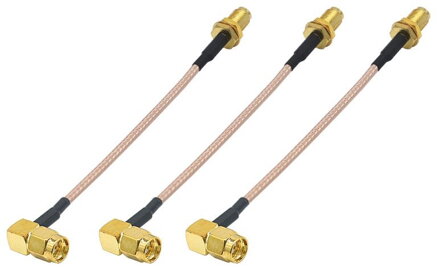 Pigtail SMA F - SMA M zahnutý RG316