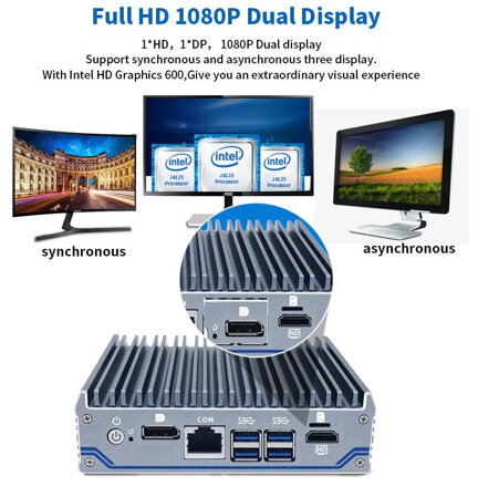 Nano N1041 J4125 průmyslové mini PC, barebone, fanless