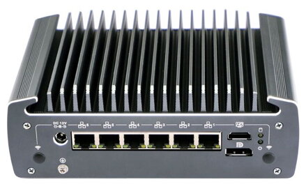 N3061 i5-10210U, 6 LAN, barebone, fanless, průmyslový počítač