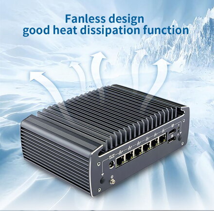 N3061 i5-10210U, 6 LAN, barebone, fanless, průmyslový počítač