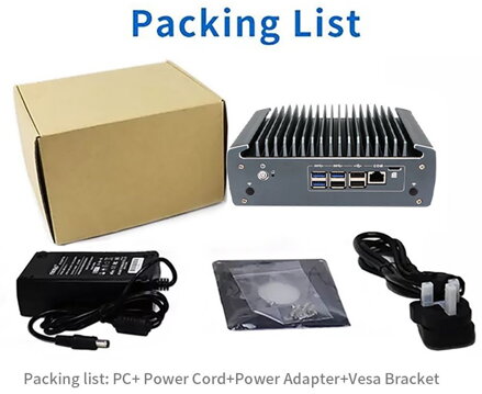 N3061 i5-10210U, 6 LAN, barebone, fanless, průmyslový počítač