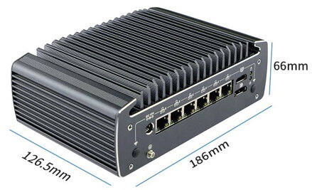 N3061 i5-10210U, 6 LAN, barebone, fanless, průmyslový počítač