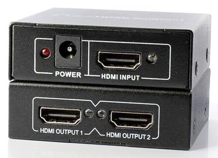 HDMI splitter 1-2 portů, kovový, bez napájecím adaptérem