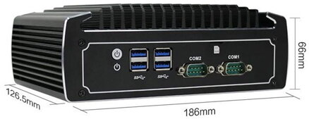 N3022 průmyslové mini PC, barebone, fanless