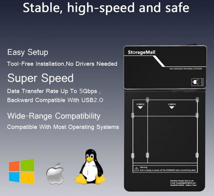 SASDM01 SAS/SATA na USB adaptér