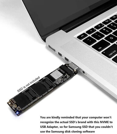 Adaptér M.2 NVMe na USB 3.1 - Rychlý přenos dat
