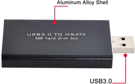 mSATA na USB 3.0 adaptér SSD disku ASM1153E