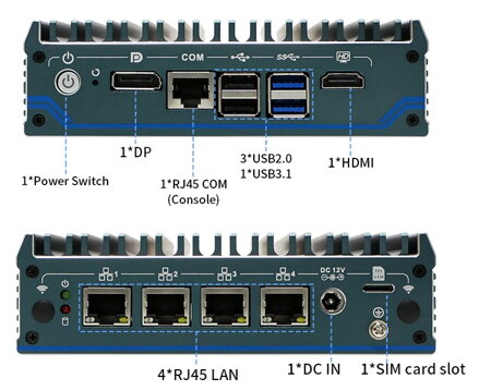 N1241 Průmyslové Mini PC Barebone Fanless N100