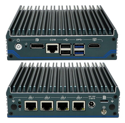 N1241 Průmyslové Mini PC Barebone Fanless N100