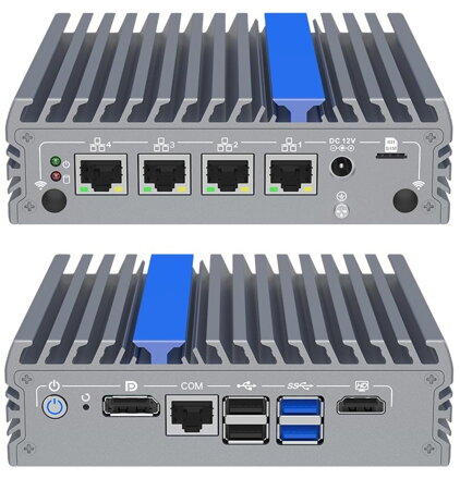 IEXP-304 Průmyslové PC, Intel N100, 4× 2.5G LAN, bezventilátorové