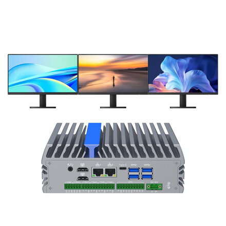 IEXP-322 průmyslové PC, Intel N100, DDR5, 2× 2.5G LAN, 6× COM