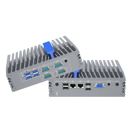 IEXP-332 průmyslové PC, Intel N100, 2× HDMI, VGA, 4× COM, Dual LAN, Barebone