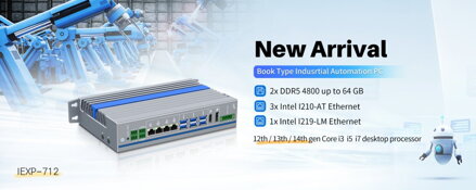 IEXP-712 průmyslový PC – 4× LAN, 2× 4K výstup