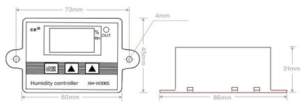XH-W3005 digitální regulátor vlhkosti hygrostat