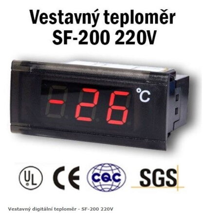 Vestavný digitální teploměr - SF-200 220V