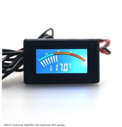 E0032 Vestavný digitální LED teploměr NTC gauge