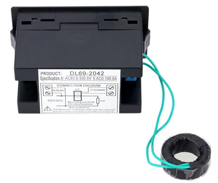 DL69-2042 AC 80-300V 100A 2v1 LED digitální ampérmetr/voltmetr panelový