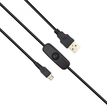 Nabíjecí kabel USB 2.0 Type-A samec  USB 2.0 Micro-B samec s vypínačem