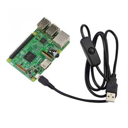 Nabíjecí kabel USB 2.0 Type-A samec  USB 2.0 Micro-B samec s vypínačem