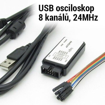 SL-USB8CH logický analyzátor, USB osciloskop - 8 kanálů, 24MHz