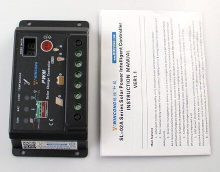 SL-02A-20A originálny PWM 20A Solární regulátor nabíjení 20A 12V 24V pro Li Li-ion lithium LiFePO4 baterie