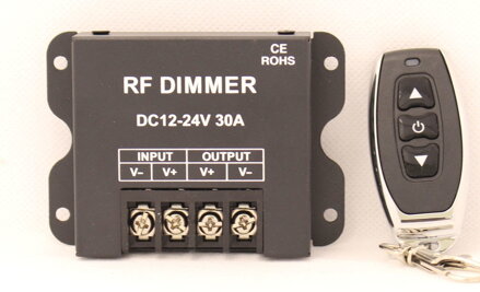 Dálkový stmívač dimmer, DC 12-24V, 30A LED RF