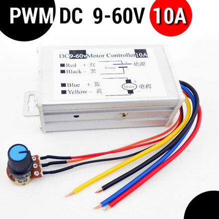 Regulátor otáček pro stejnosměrné motory - PWM DC 9V-60V 10A