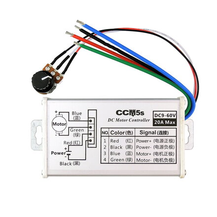 Regulátor otáček pro stejnosměrné motory - PWM DC 9V-60V 20A