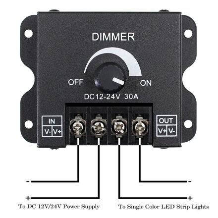 Stmívač dimmer, DC 12-24V, 30A LED