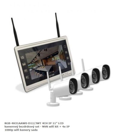 RGB-4H31AAW0-D12/JWT 4CH IP 11" LCD kamerový bezdrátový set - NVR wifi kit + 4x IP 1080p wifi kamery sada
