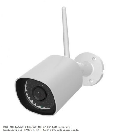 RGB-4H11AAW0-D12/JWT 4CH IP 11" LCD kamerový bezdrátový set - NVR wifi kit + 4x IP 720p wifi kamery sada