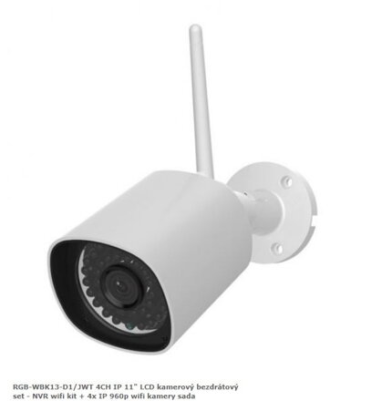 RGB-WBK13-D1/JWT 4CH IP 11" LCD kamerový bezdrátový set - NVR wifi kit + 4x IP 960p wifi kamery sada