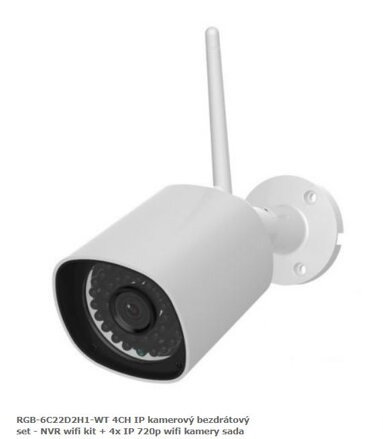 RGB-6C22D2H1-WT 4CH IP kamerový bezdrátový set - NVR wifi kit + 4x IP 720p wifi kamery sada