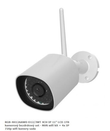 RGB-4H12AAW0-D12/JWT 4CH IP 11" LCD 1TB kamerový bezdrátový set - NVR wifi kit + 4x IP 720p wifi kamery sada