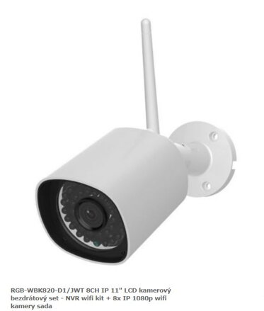 RGB-WBK820-D1/JWT 8CH IP 11" LCD kamerový bezdrátový set - NVR wifi kit + 8x IP 1080p wifi kamery sada