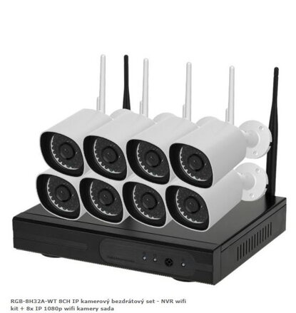 RGB-8H32A-WT 8CH IP kamerový bezdrátový set - NVR wifi kit + 8x IP 1080p wifi kamery sada