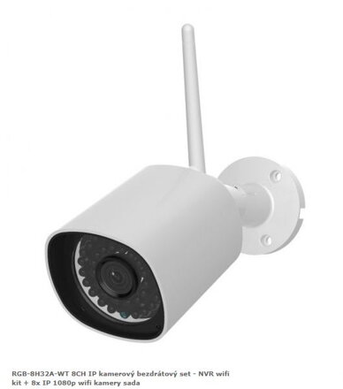 RGB-8H32A-WT 8CH IP kamerový bezdrátový set - NVR wifi kit + 8x IP 1080p wifi kamery sada