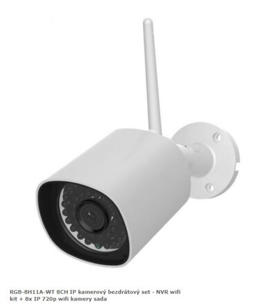 RGB-8H11A-WT 8CH IP kamerový bezdrátový set - NVR wifi kit + 8x IP 720p wifi kamery sada