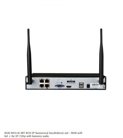 RGB-8H11A-WT 8CH IP kamerový bezdrátový set - NVR wifi kit + 8x IP 720p wifi kamery sada