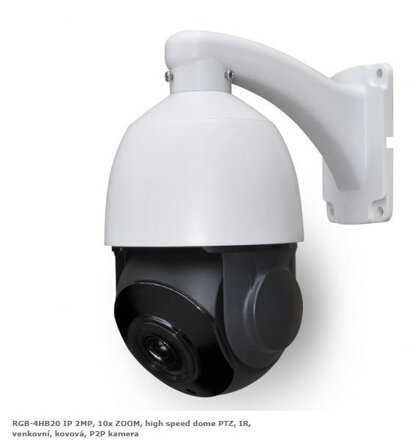 RGB-4HB20 IP 2MP, 10x ZOOM, high speed dome PTZ, IR, venkovní, kovová, P2P kamera