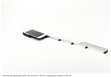 SB-01B 3v1 bluetooth selfie tyč, pouzdro a držák v jednom pro iPhone 66P6S
