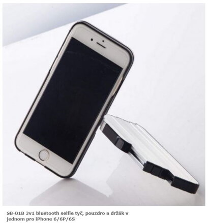 SB-01B 3v1 bluetooth selfie tyč, pouzdro a držák v jednom pro iPhone 66P6S
